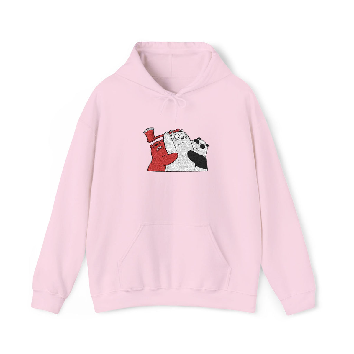 Polar Bear Duo Embroidered White Hoodie