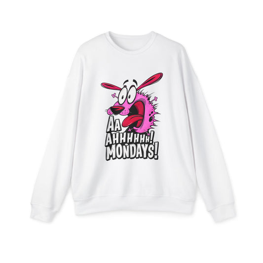 Aaahhh! Mondays! Graphic Sweatshirt — Funny Cartoon Scream Crewneck