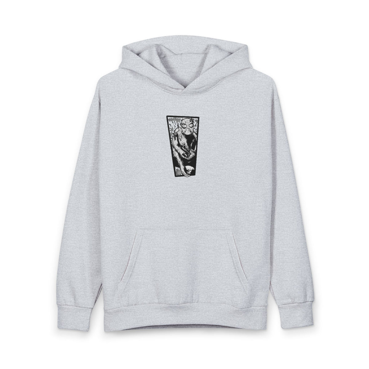 SPIDER-MAN Classic White Hoodie with Black Exclamation Artwork