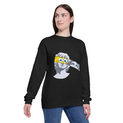 Classical Bust Sweatshirt with Cartoon Eye Mask – Surreal Art Streetwear