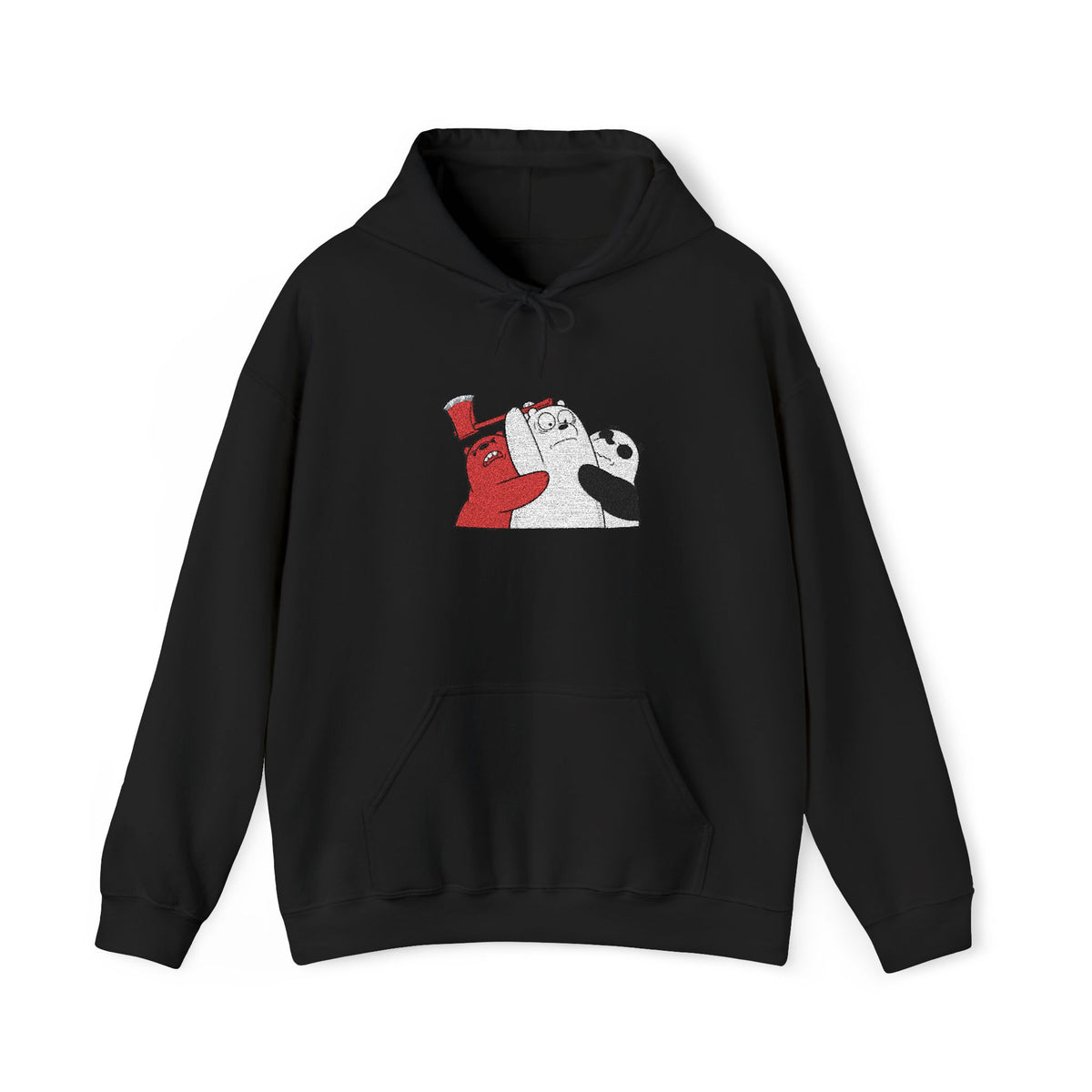 Polar Bear Duo Embroidered White Hoodie
