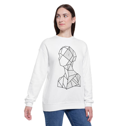 Abstract Geometric Bust Sweatshirt - Minimal Line Art Crewneck
