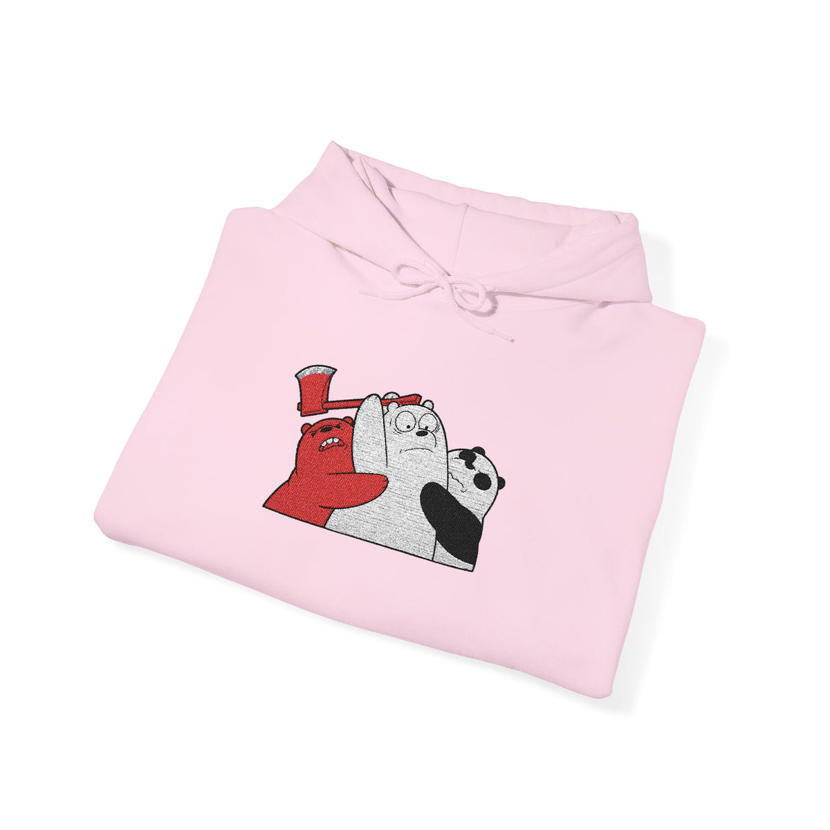Polar Bear Duo Embroidered White Hoodie