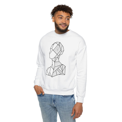 Abstract Geometric Bust Sweatshirt - Minimal Line Art Crewneck