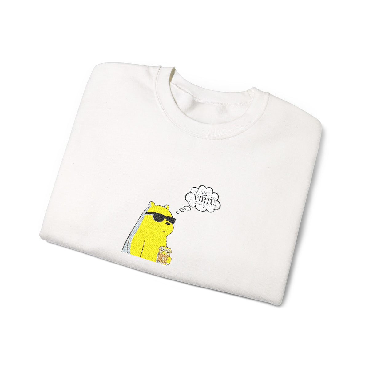 Cool Ice Bear Crewneck Sweatshirt — "Meow" Graphic