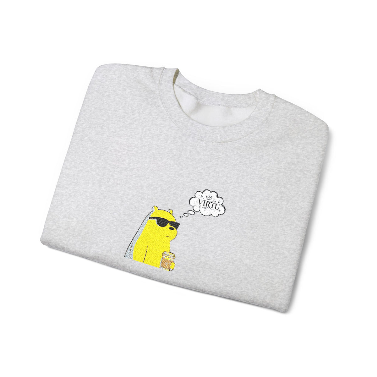 Cool Ice Bear Crewneck Sweatshirt — "Meow" Graphic