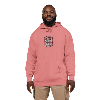 Can of Soup Graphic Hoodie — Vintage Pigment-Dyed Comfort