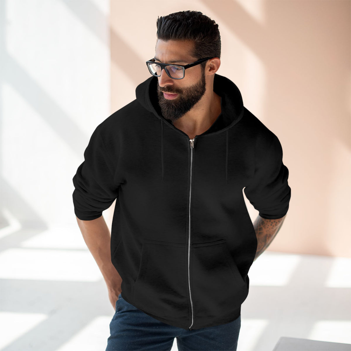 Batman Graphic Zip Hoodie – Colorful Urdu Poster Back Print
