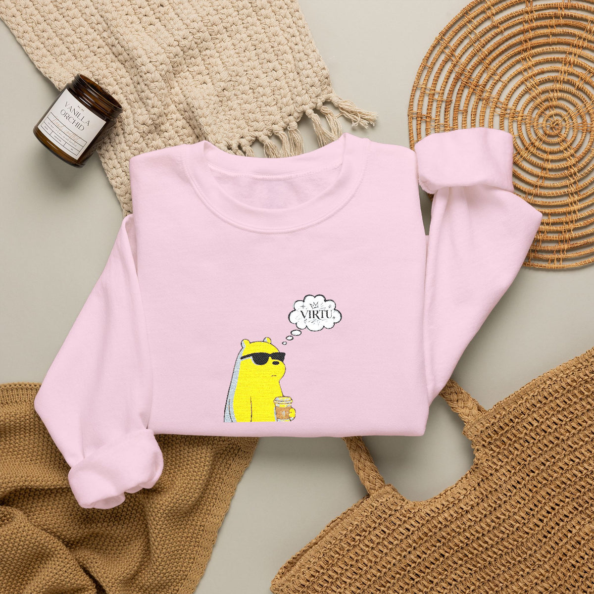 Cool Ice Bear Crewneck Sweatshirt — "Meow" Graphic