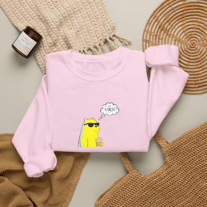 Cool Ice Bear Crewneck Sweatshirt — "Meow" Graphic