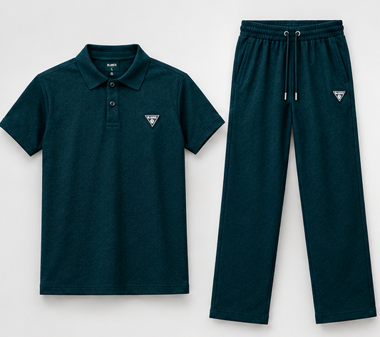 VIRTU Premium Teal Polo & Track Pants Set