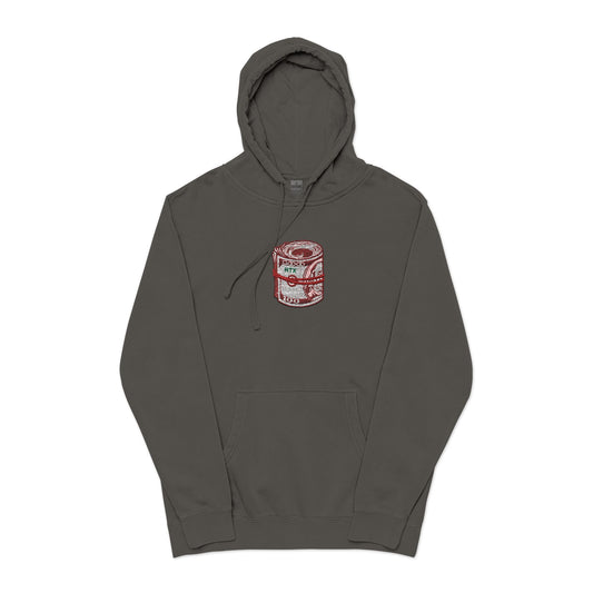 Can of Soup Graphic Hoodie — Vintage Pigment-Dyed Comfort