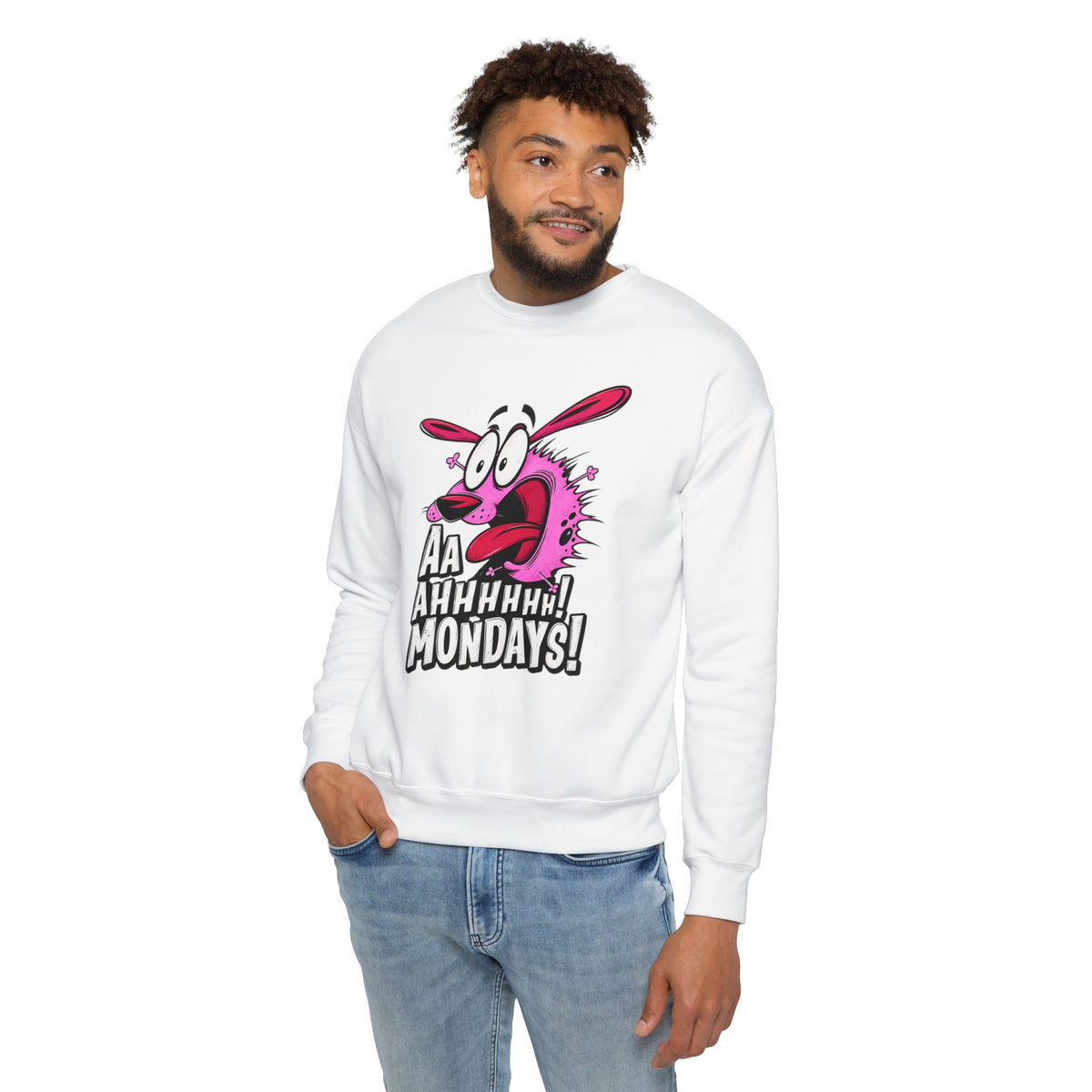 Aaahhh! Mondays! Graphic Sweatshirt — Funny Cartoon Scream Crewneck