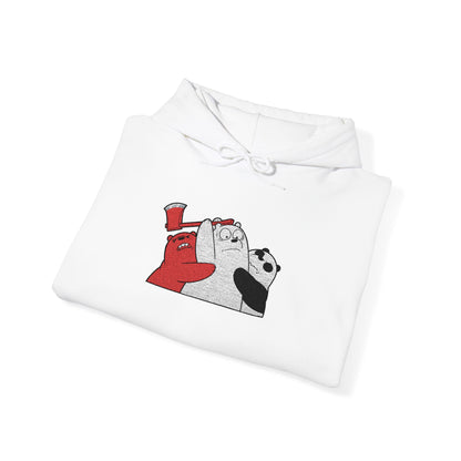 Polar Bear Duo Embroidered White Hoodie