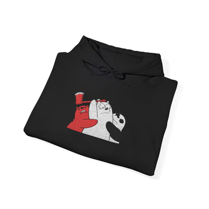 Polar Bear Duo Embroidered White Hoodie
