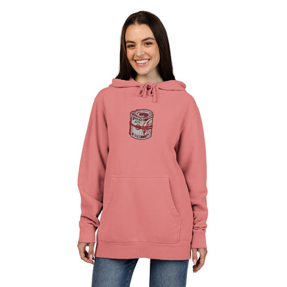 Can of Soup Graphic Hoodie — Vintage Pigment-Dyed Comfort
