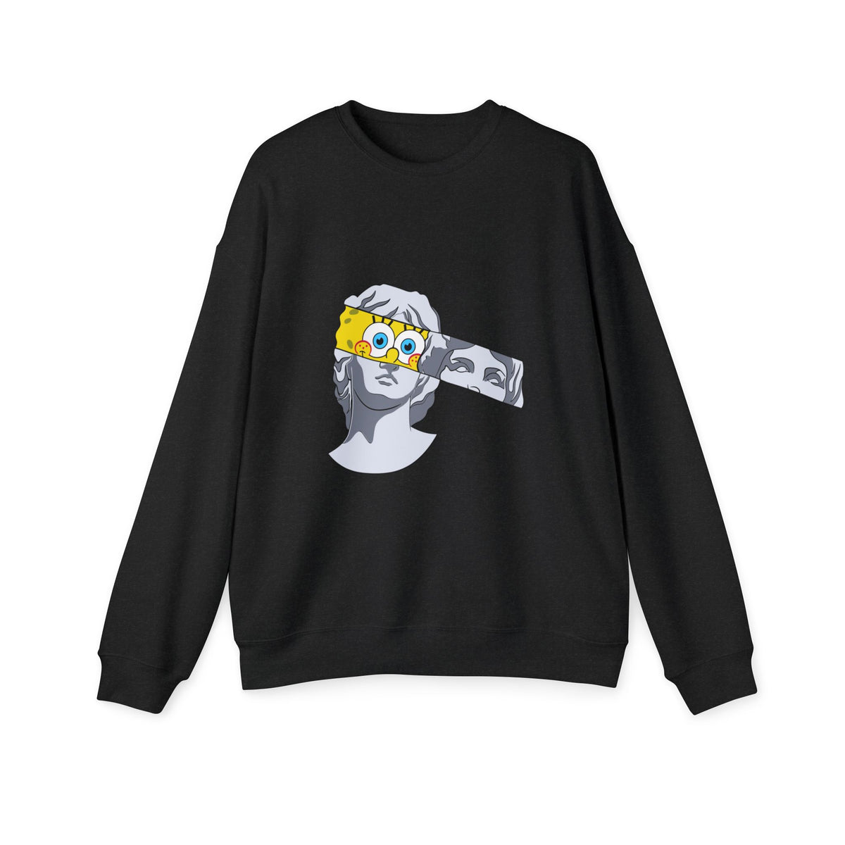 Classical Bust Sweatshirt with Cartoon Eye Mask – Surreal Art Streetwear