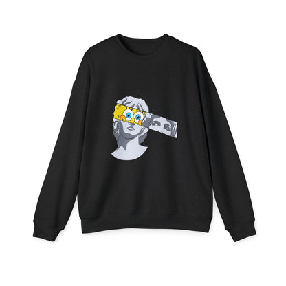 Classical Bust Sweatshirt with Cartoon Eye Mask – Surreal Art Streetwear