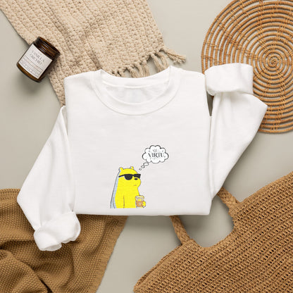 Cool Ice Bear Crewneck Sweatshirt — "Meow" Graphic