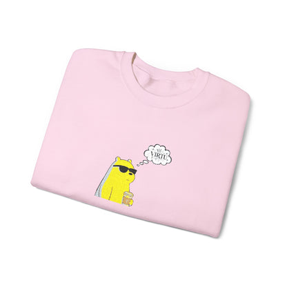 Cool Ice Bear Crewneck Sweatshirt — "Meow" Graphic