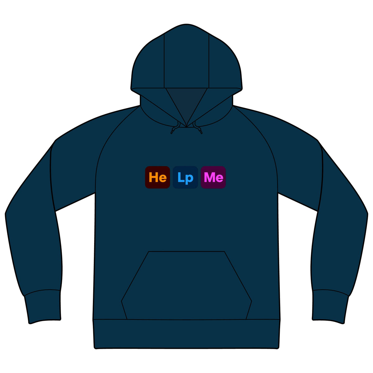 He Lp Me Hoodie - Funny Mood Blocks Graphic Hoodie
