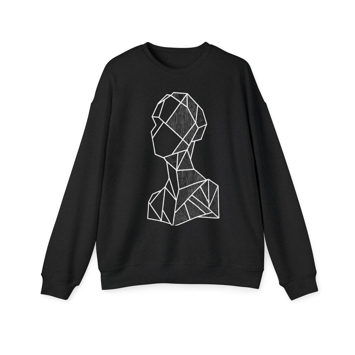 Abstract Geometric Bust Sweatshirt - Minimal Line Art Crewneck