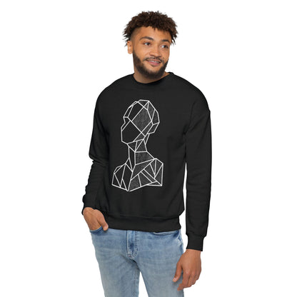 Abstract Geometric Bust Sweatshirt - Minimal Line Art Crewneck