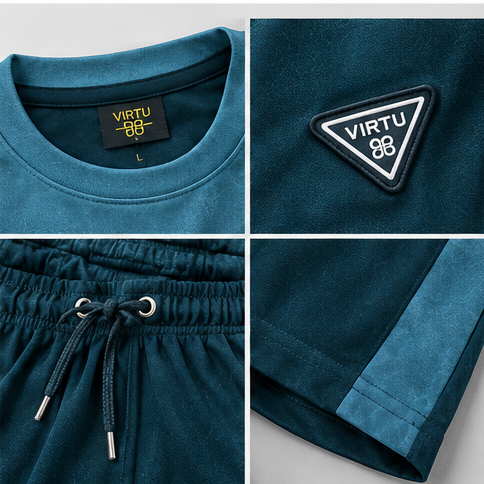 VIRTU Premium Teal Tracksuit Set – Men’s Casual Sportswear