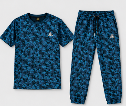 VIRTU Blue Camo Tracksuit Set – Premium Men’s Streetwear